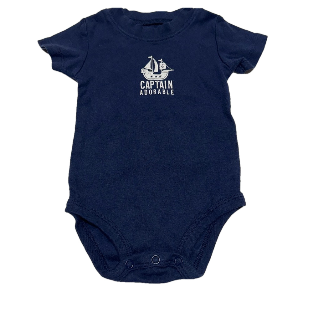 10/20$ Baby navy blue short sleeve captain adorable bodysuit/onesie size 9m